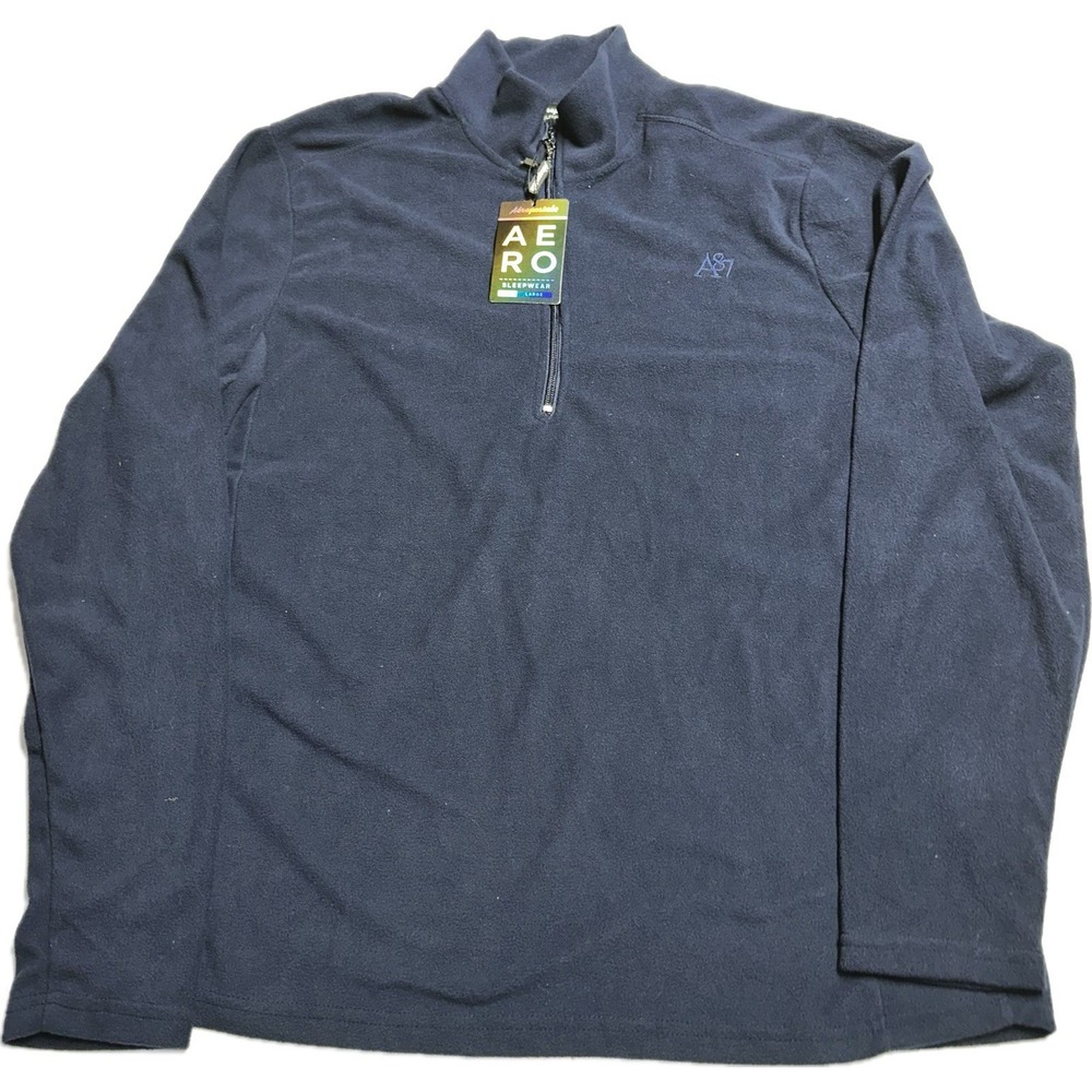 AERO Sleepwear Aeropostale A87 Women's Size L Blue Fleece Quarter Zip NWT